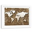 Foto in frame , Oude retro wereld , 120x80cm , bruin beige , wanddecoratie