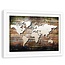Foto in frame , Wereld op planken , 120x80cm , bruin beige , wanddecoratie