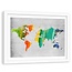 Foto in frame , Wereld in Gekleurde strepen , 120x80cm , multikleur , wanddecoratie