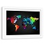 Foto in frame , Veelkleurige wereld op zwart , 120x80cm , wanddecoratie , premium print