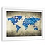 Foto in frame , wereld in Blauwe tinten , 120x80cm , wanddecoratie , Premium print