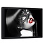 Foto in frame , Vrouw met masker , 120x80cm , zwart wit rood , wanddecoratie