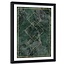 Foto in frame , Gouden vierkanten 2 , 80x120cm , groen geel , wanddecoratie
