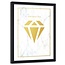Foto in frame , Shine bright like a diamond 3, 80x120cm , wit geel , wanddecoratie