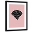 Foto in frame ,Zwarte diamant 2 , 80x120cm , zwart roze ,wanddecoratie