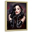 Foto in frame , Dita Von Teese ,Diva , Vrouw in zwart , 70x100cm , zwart wit bruin , wanddecoratie