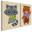 Doe-het-zelf op canvas schilderen - Raccoon & Bear