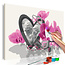 Doe-het-zelf op canvas schilderen - Angels (Heart & Pink Orchid)