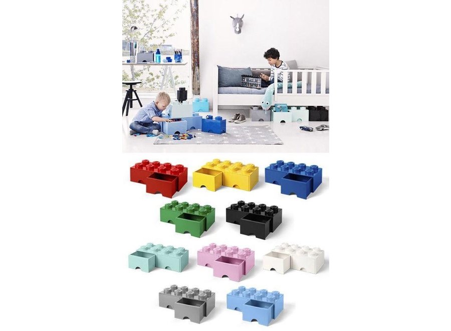 Brick 8 Opbergbox 2 Lades Roze