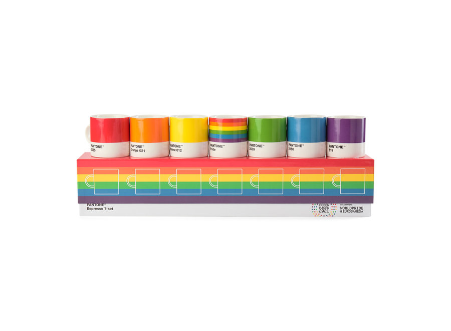 Pantone Espresso Kop 120ml PRIDE Set van 7