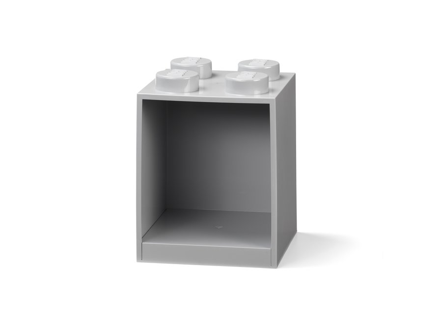 Lego Brick 4 Wandplank Grijs
