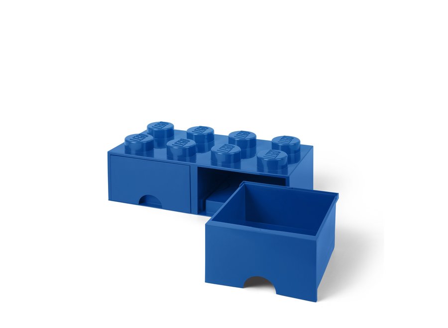 Brick 8 Opbergbox 2 Lades Blauw