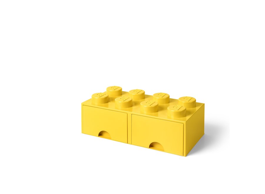 Brick 8 Opbergbox 2 Lades Geel