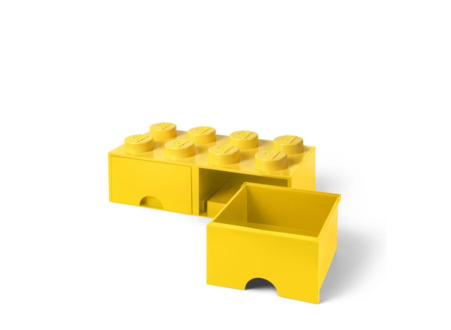 Brick 8 Opbergbox 2 Lades Geel