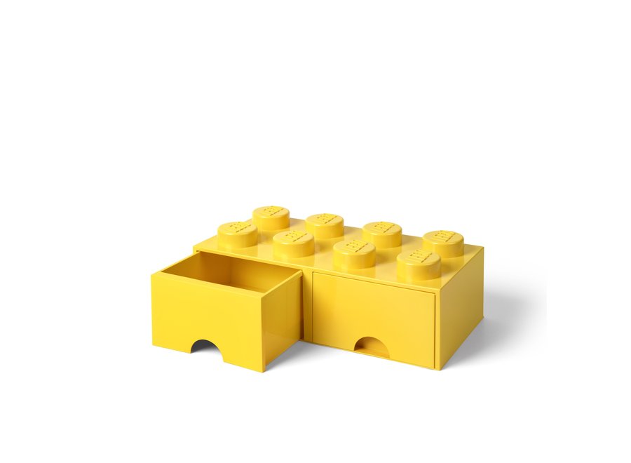 Brick 8 Opbergbox 2 Lades Geel