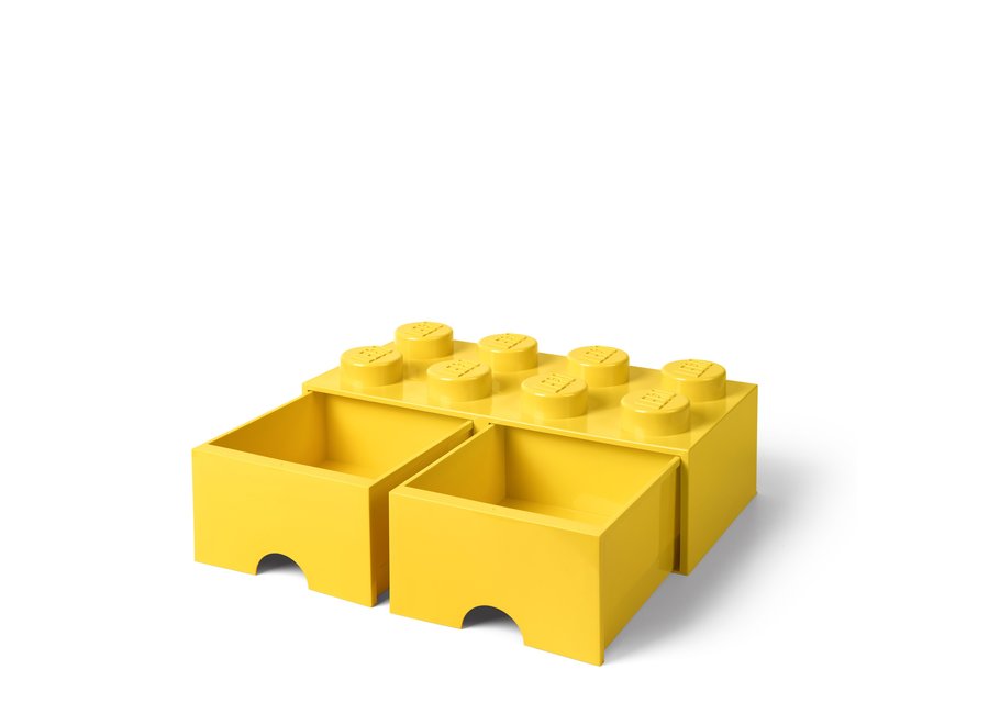 Brick 8 Opbergbox 2 Lades Geel