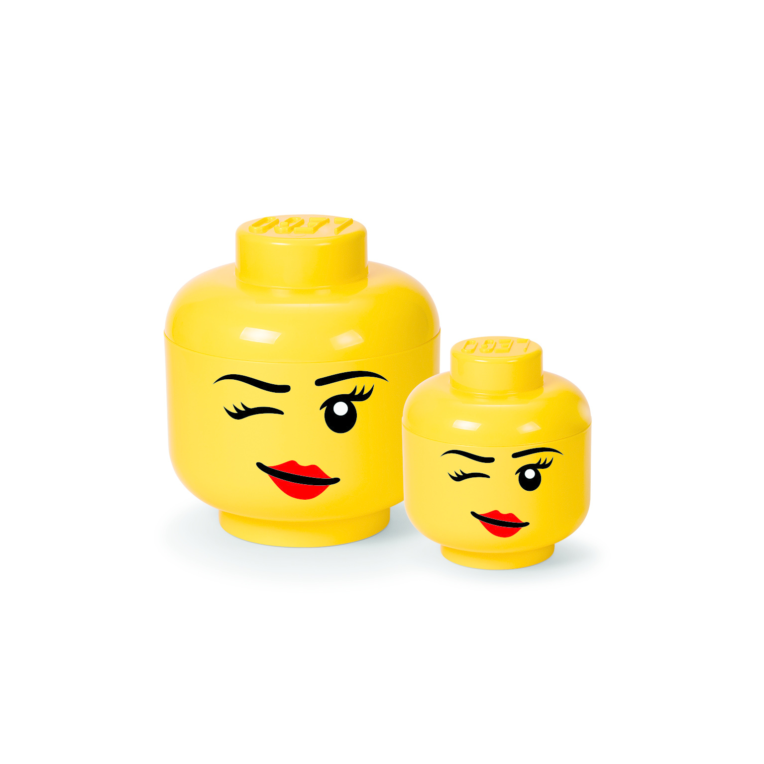 loterij kleding Pygmalion Lego Opbergbox Hoofd Meisje "Knipoog" Groot - Best Brands For Living