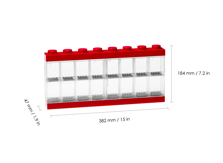 Minifiguur 16 Display Case Rood