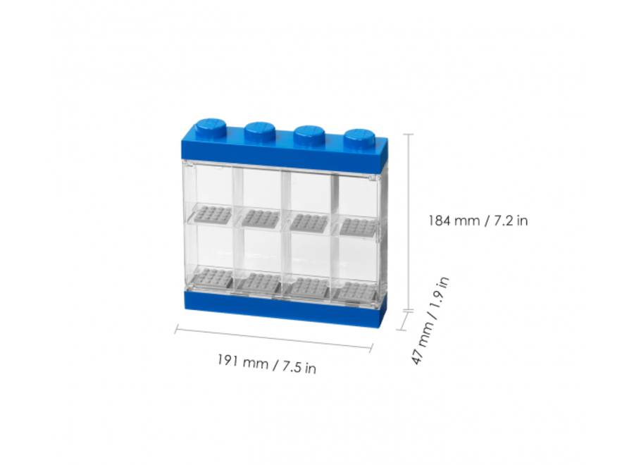 Minifiguur 8 Display Case Blauw