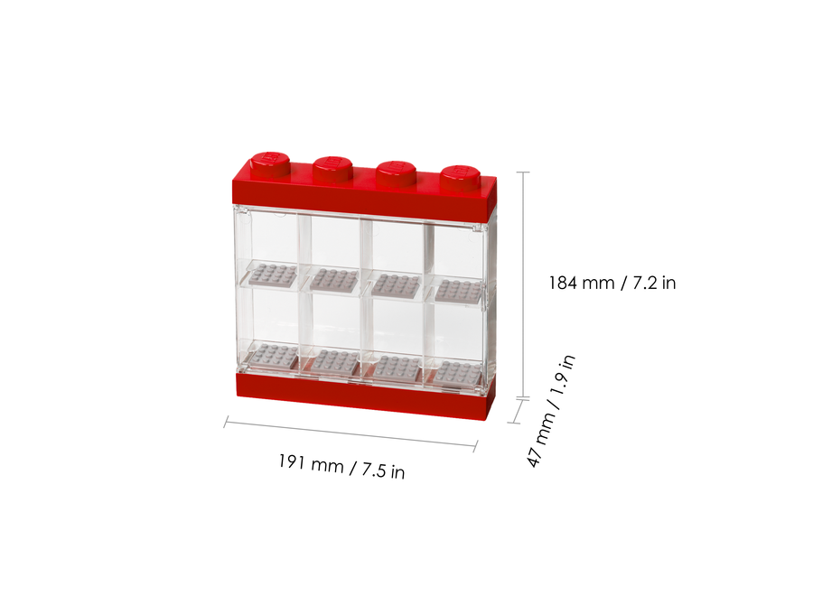 Minifiguur 8 Display Case Rood