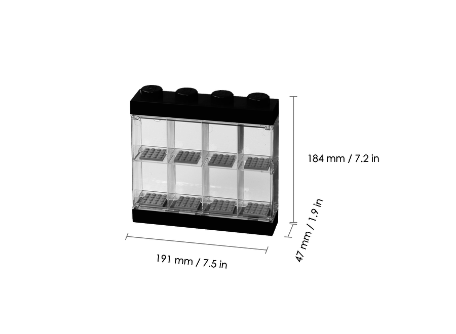 Minifiguur 8 Display Case Zwart