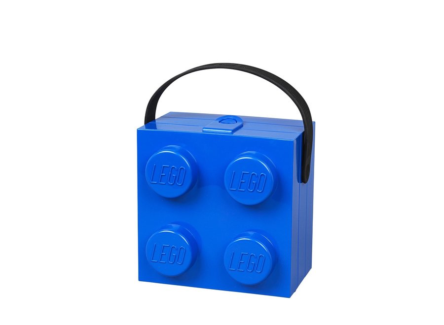 Broodtrommel Brick 4 met Handvat Blauw