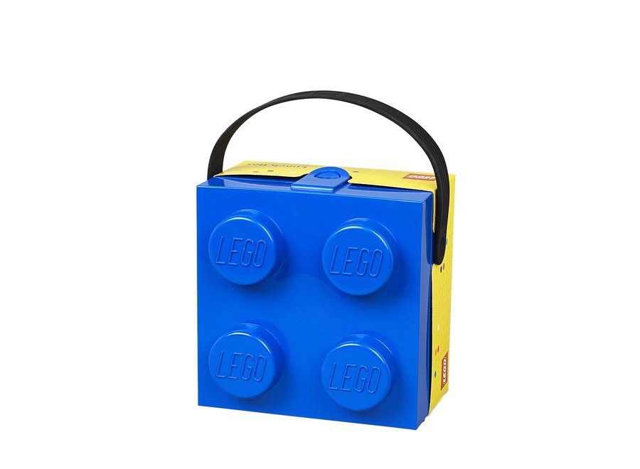 Broodtrommel Brick 4 met Handvat Blauw