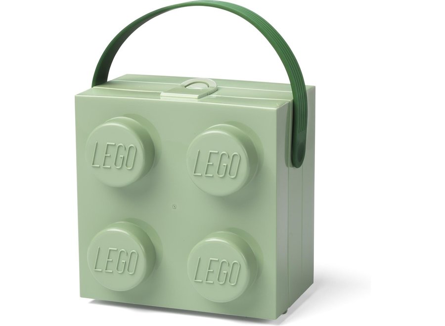Broodtrommel Brick 4 met Handvat Zandgroen