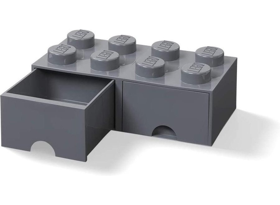 Brick 8 Opbergbox 2 Lades Donker Grijs