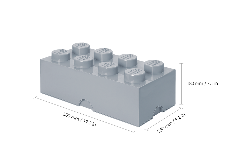 Opbergbox Brick 8 Licht Grijs 12L