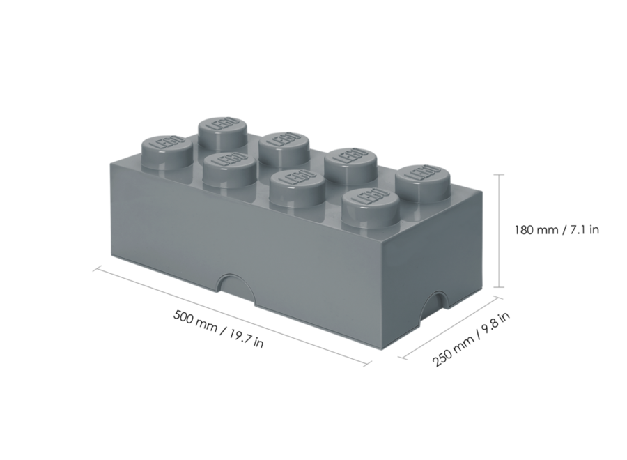 Opbergbox Brick 8 Donker Grijs 12L