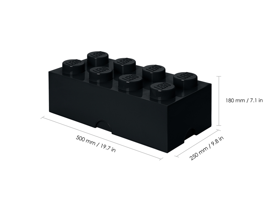 Opbergbox Brick 8 Zwart 12L