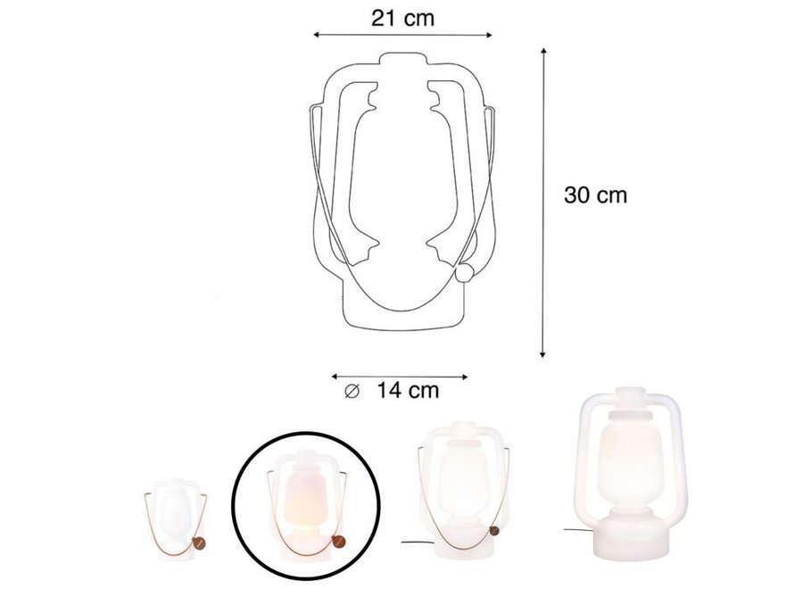 Tafellamp Wit 30cm Storm Small incl. Bluetooth Speaker