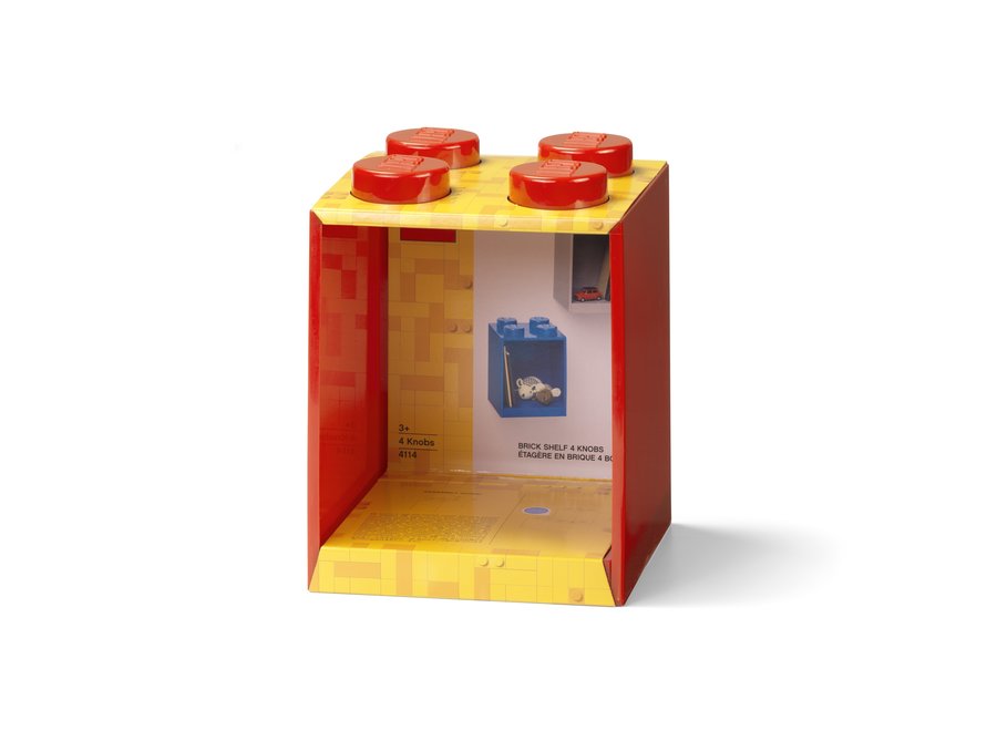 Lego Brick 4 Wandplank Rood