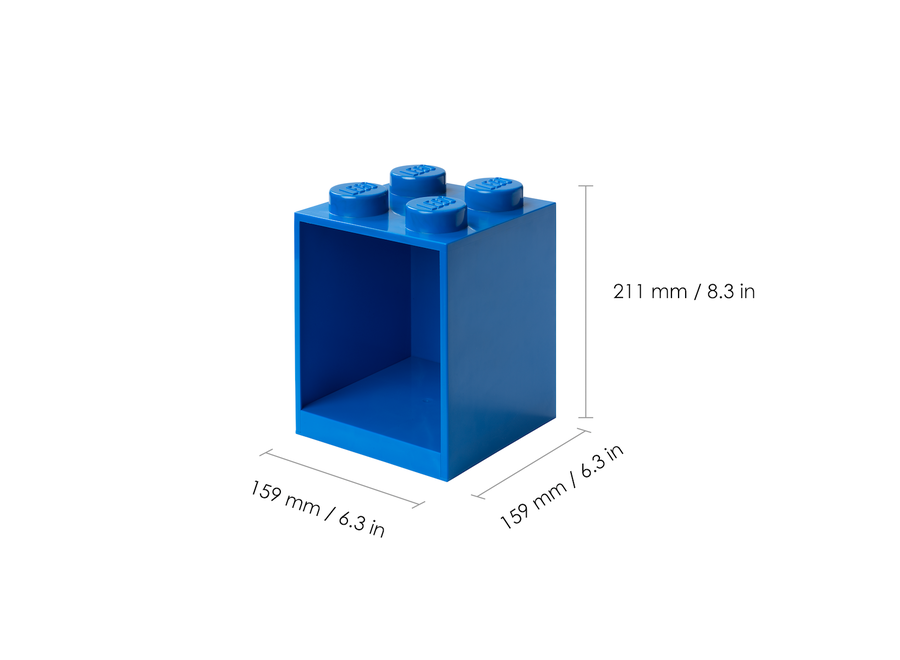 Lego Brick 4 Wandplank Blauw