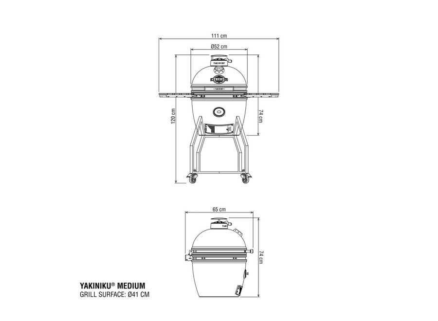 Medium Kamado Grill Incl. Onderstel & Zijtafels