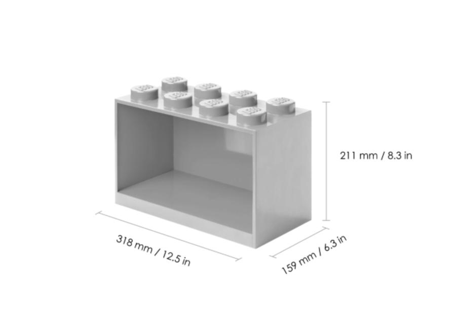 Wandschap Brick 8 Grijs