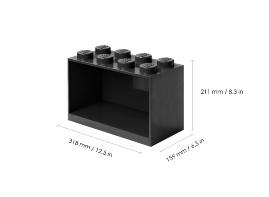 Wandschap Brick 8 Zwart