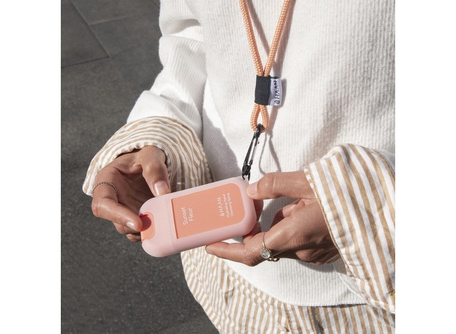 Hand Sanitizer Pocket + Case & Lanyard Sunset Fleur