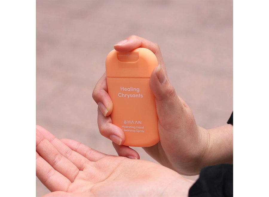 Hand Sanitizer Pocket + Case & Lanyard Healing Chrysants