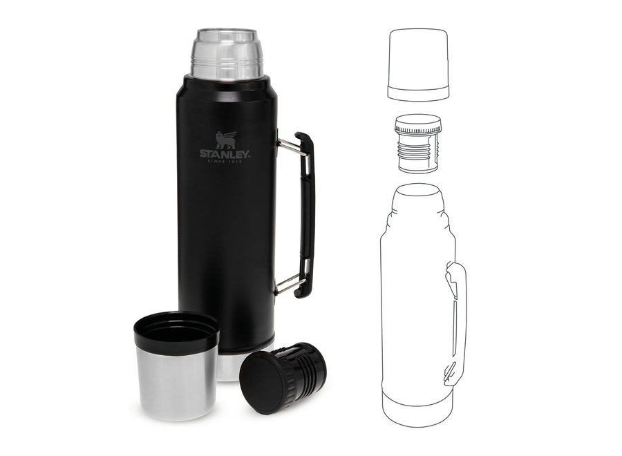 Legendary Classic Bottle 1L Matte Black Pebble