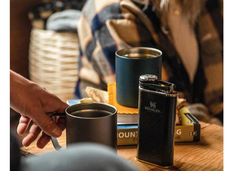 Easy Fill Wide Mouth Flask 230ml Matte Black Pebble