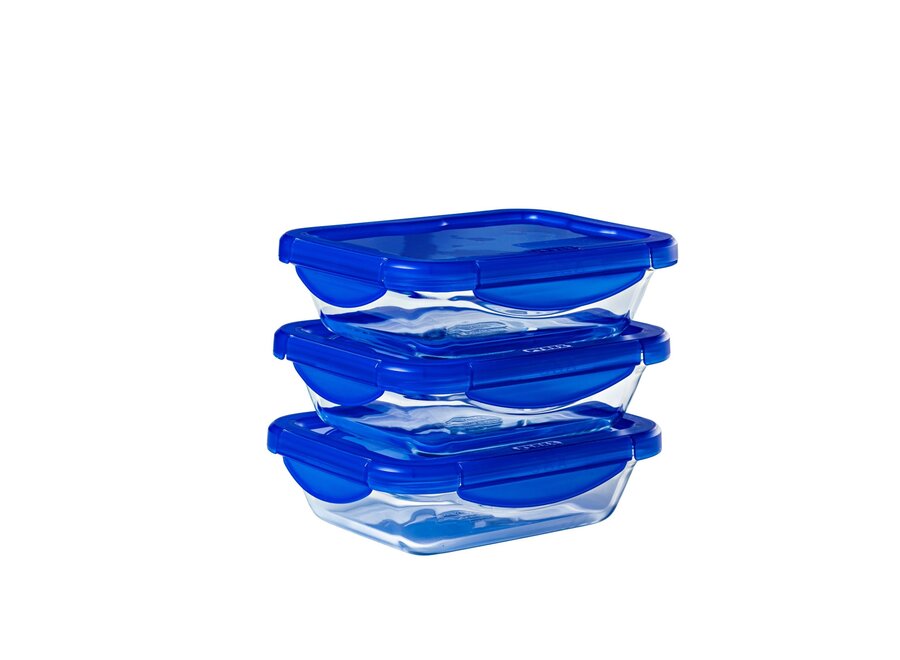 Pyrex Cook & Go Schalen met Deksel 3 Stuks