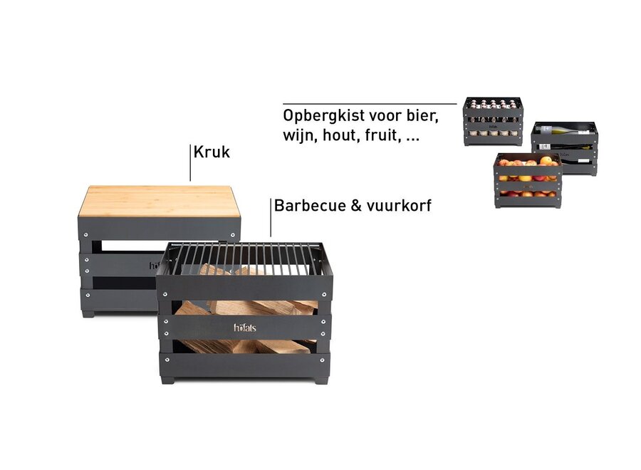 CRATE Vuurkorf + Grillrooster