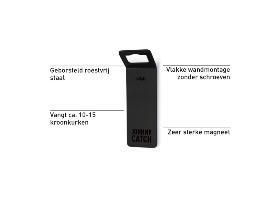 JOHNNY CATCH Magneet Flesopener Zwart