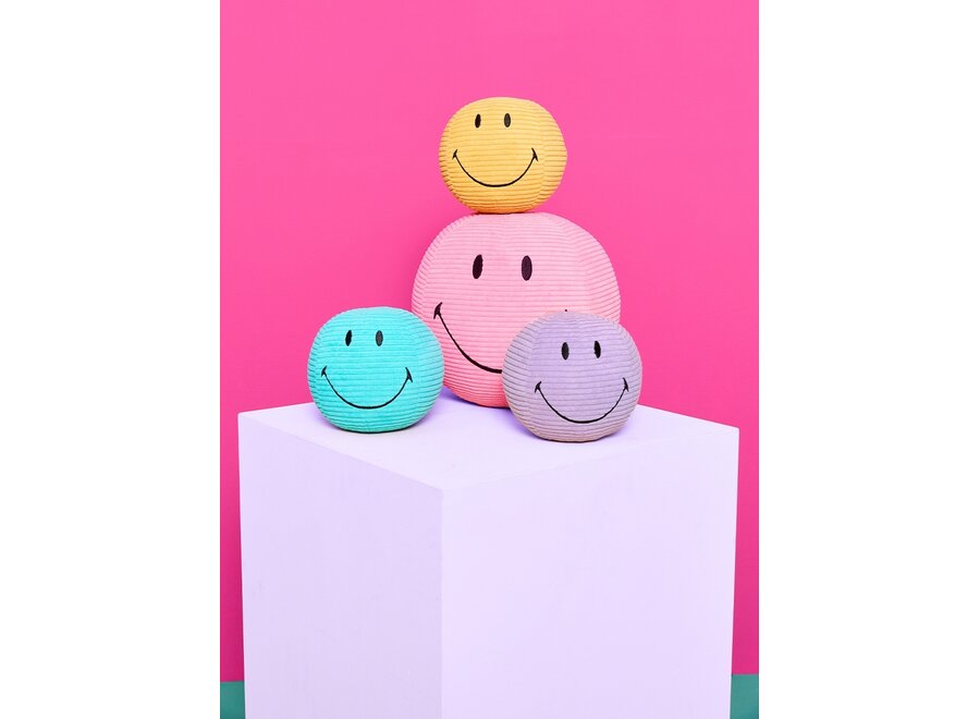 Smiley Knuffel ECO Corduroy 13 cm Paars