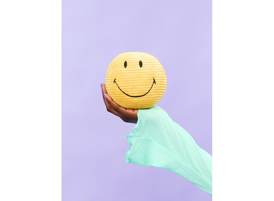 Smiley Knuffel ECO Corduroy 13cm Geel