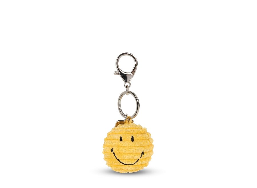 Smiley® Sleutelhanger Geel Corduroy 4,5cm