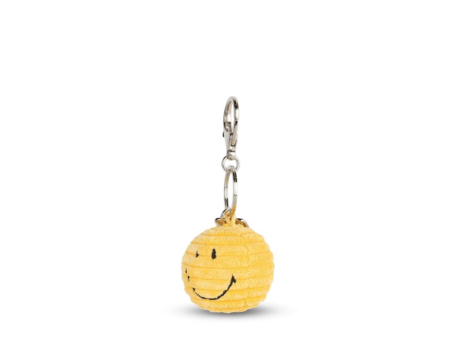 Smiley® Sleutelhanger Geel Corduroy 4,5cm