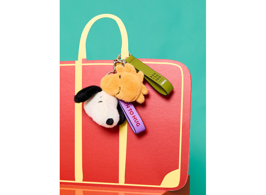 Snoopy ECO Fuzzy Cream bag charm - 8 cm